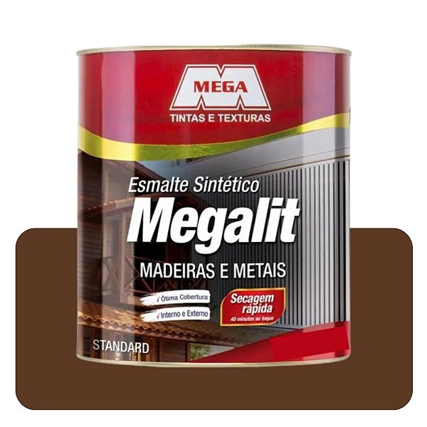 Esmalte Megalit Marrom Café Brilhnate 3,6L Solvente Mega