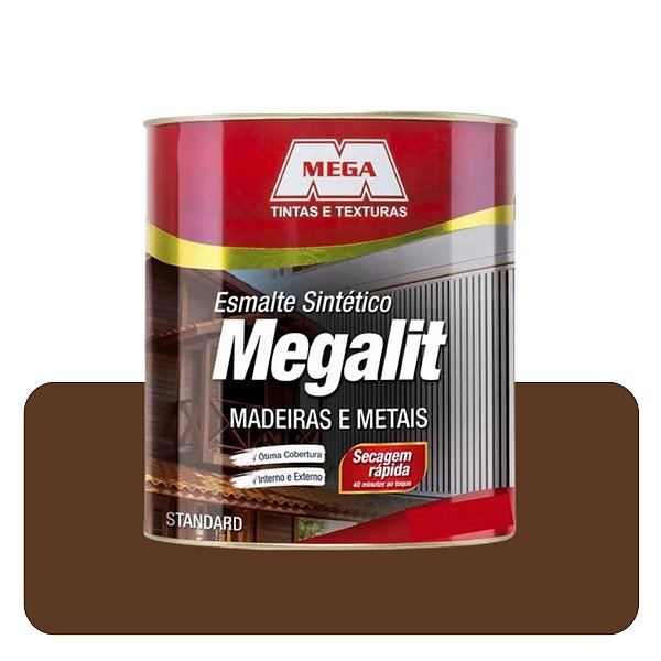 Esmalte Megalit Marrom Café Brilhnate 0,900ml Solvente Mega