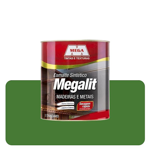 Esmalte Megalit Verde Folha Brilhante 0,225ml Solvente Mega