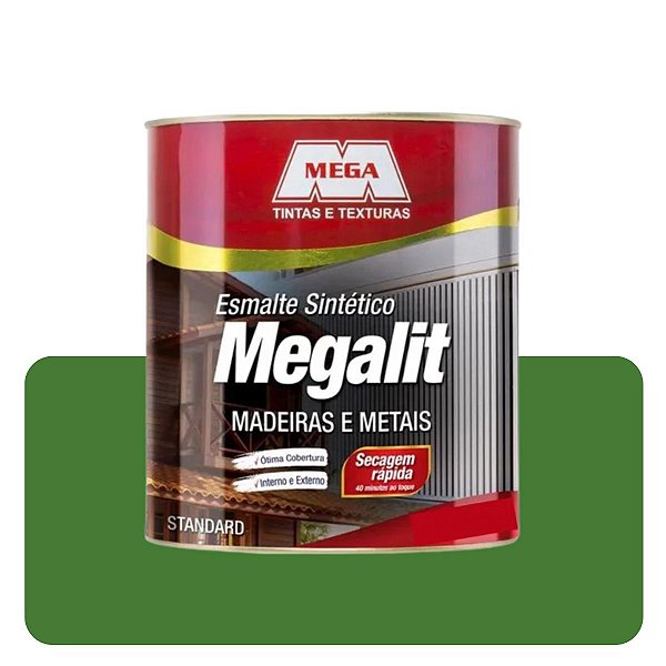 Esmalte Megalit Verde Folha Brilhante 0,900ml Solvente Mega