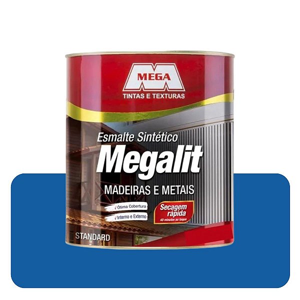 Esmalte Megalit  Azul França Brilhante 0,900L Solvente Mega