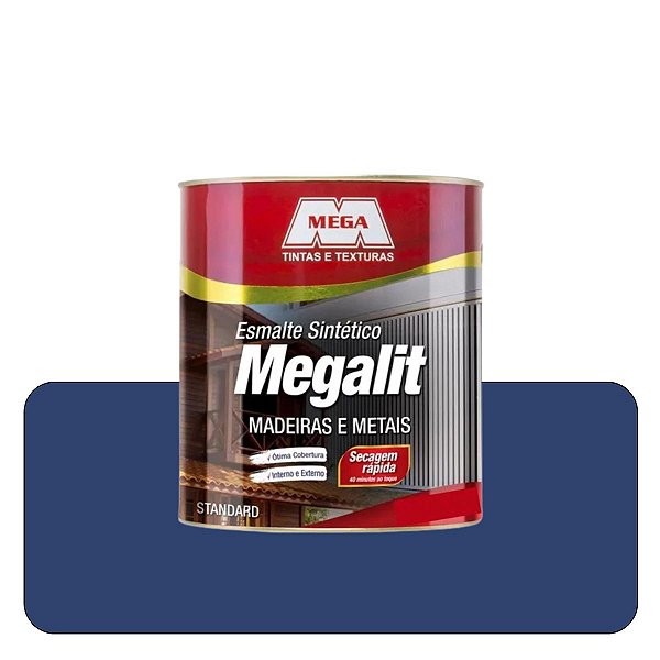 Esmalte Megalit  Azul Delrey 0,225ml Sintético Solvente Mega