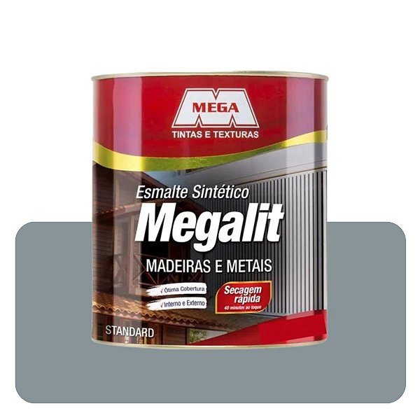 Esmalte Megalit Platina Brilhnate 0,900ml Solvente Mega