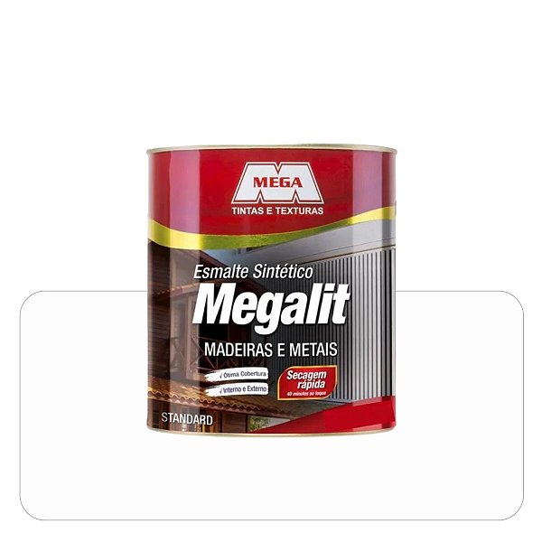 Esmalte Megalit Branco Brilhante 0,225ml Sintético Solvente Mega