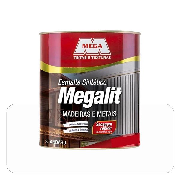 Esmalte Megalit Branco Fosco 0,900ml Sintético Solvente Mega