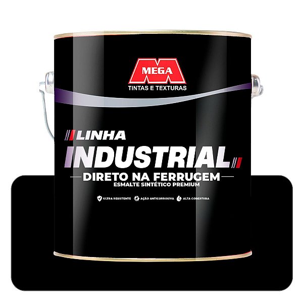 Mega Direto na Ferrugem Preto Fosco 3,6L Esmalte Sintético