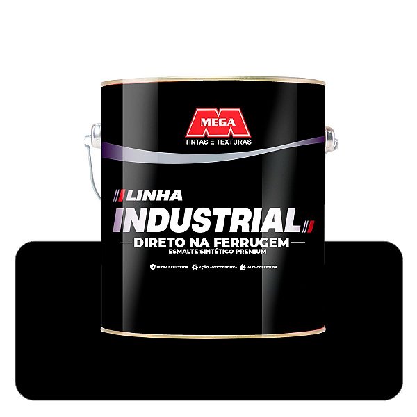 Mega Direto na Ferrugem Preto 0,900ml Esmalte Sintético Solvente
