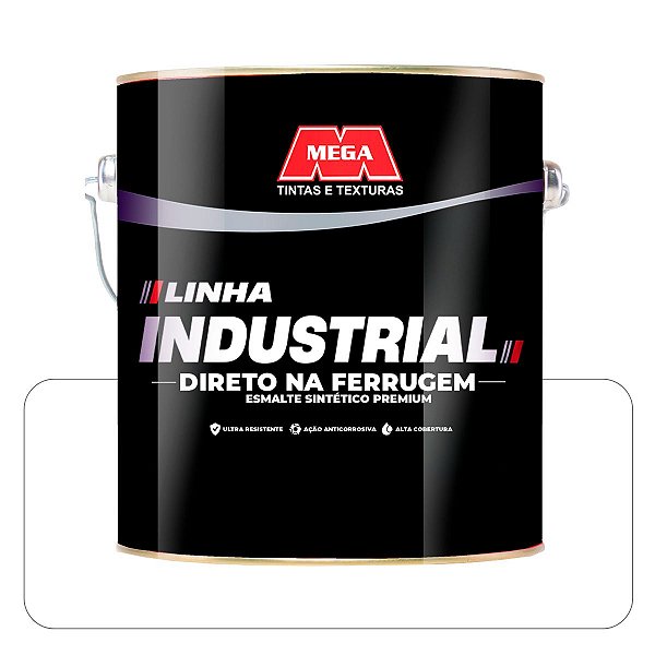 Mega Direto na Ferrugem Branco Brilhante 3,6L Esmalte Sintético