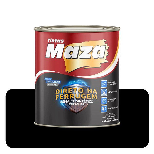 Esmalte Direto no Ferrugem Preto Fosco 0,900ml Sintético Solvente