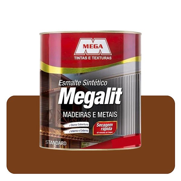Esmalte Megalit Marrom Conhaque Brilhnate 0,900ml Solvente Mega