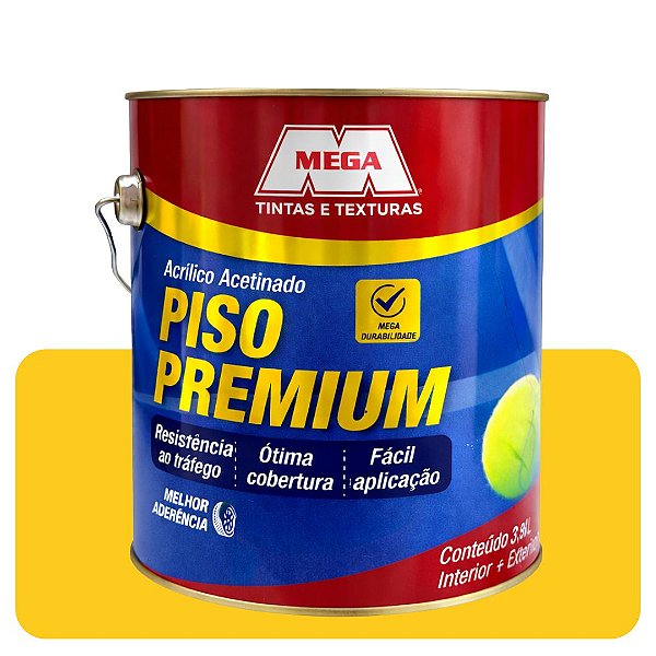 Tinta Piso Amarelo Segurança Acetinado  3,6L Mega