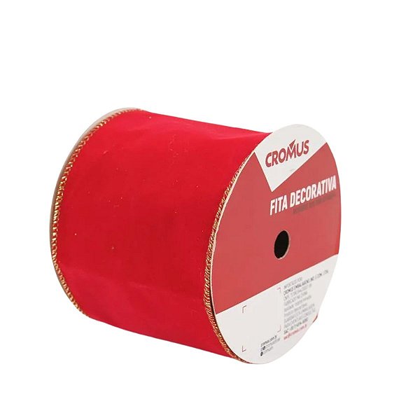 Fita Decorativa Aramada Vermelha 10x4,57cm C/1Un 1072250