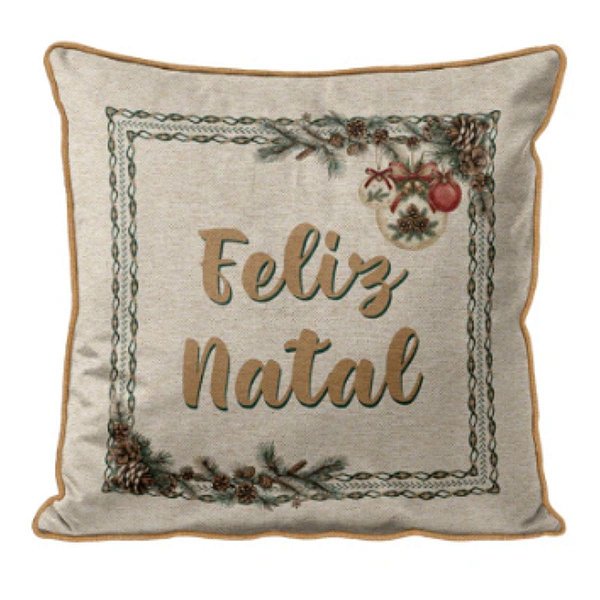 Almofada Natalina Bosque Feliz Natal 43cm 445648