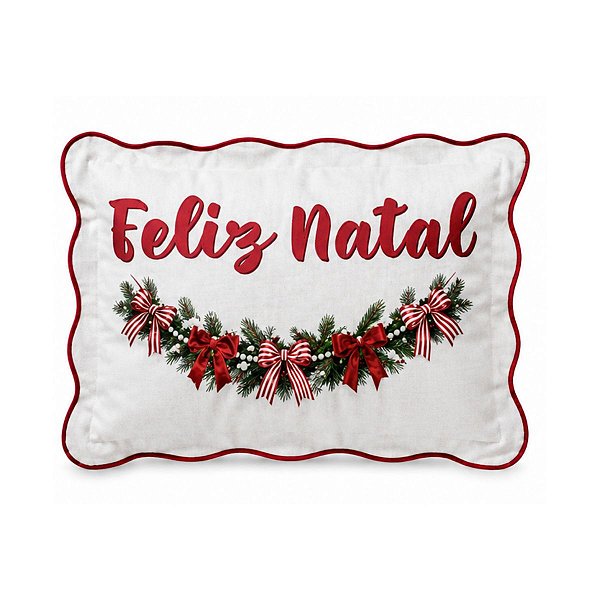 Almofada Natalina Baguete Holiday Bows 36x56,5cm 445641