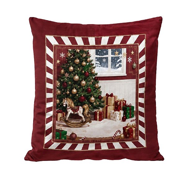 Capa De Almofada Natalina Circo Noel Ceia 43cm 345633