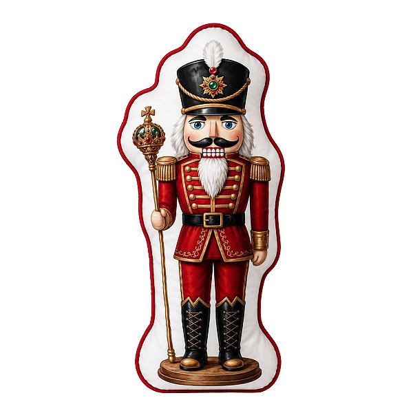 Almofada Natalina Circo Noel Quebra Nozes 56x26cm 445631