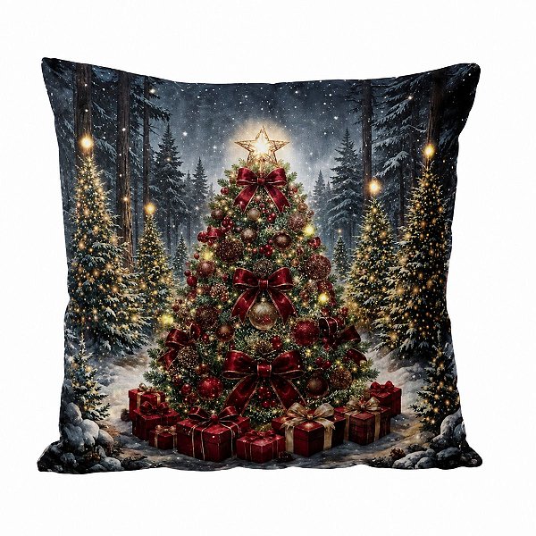 Almofada Natalina Exuberancia Arvore De Natal Luz De Led 50cm 445625