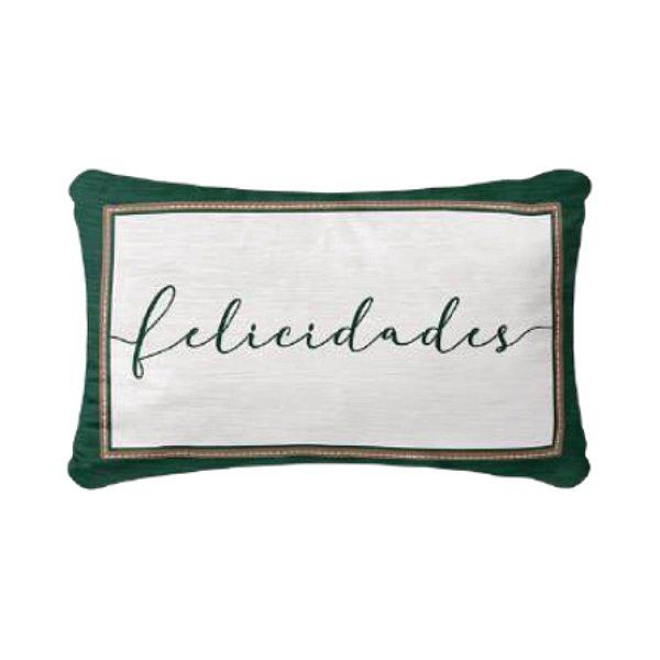 Capa Almofada Natalina Baguete Exuberancia Felicidades 35x55cm 345614