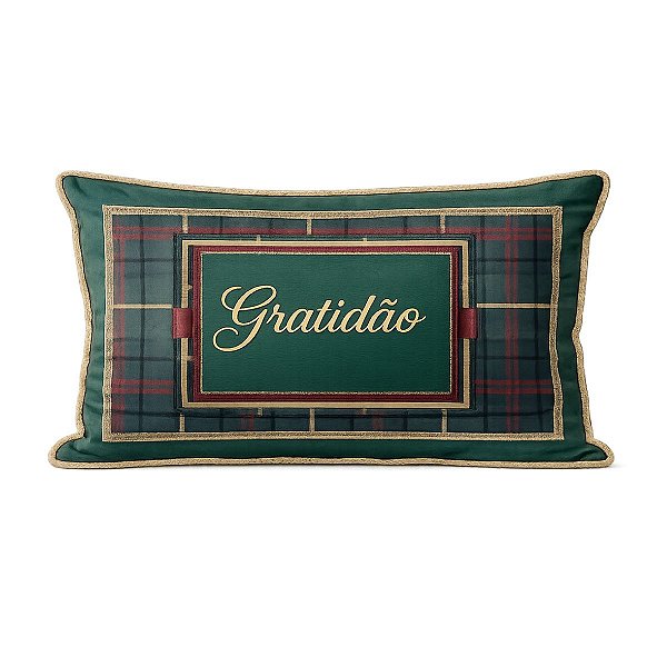 Almofada Natalina Baguete Exuberancia Gartidao 35x55cm 445606