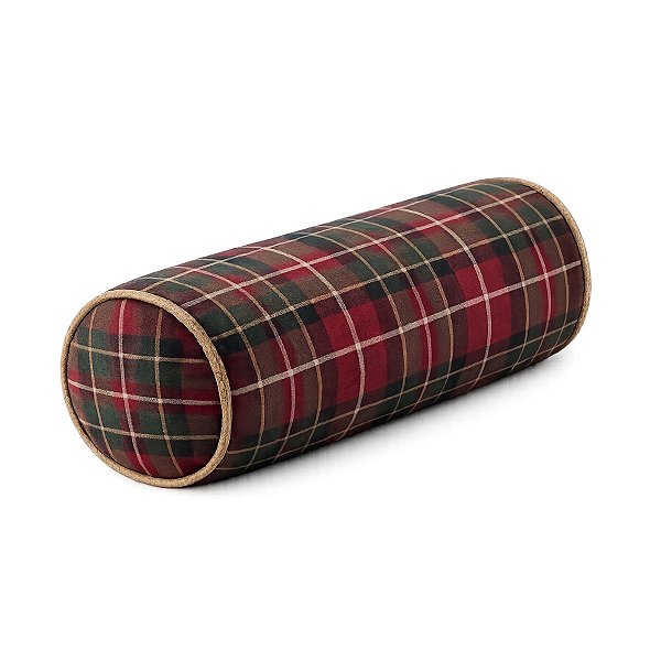 Almofada Natalina Rolinho Exuberancia Xadrez Bordo 15x43cm 445598
