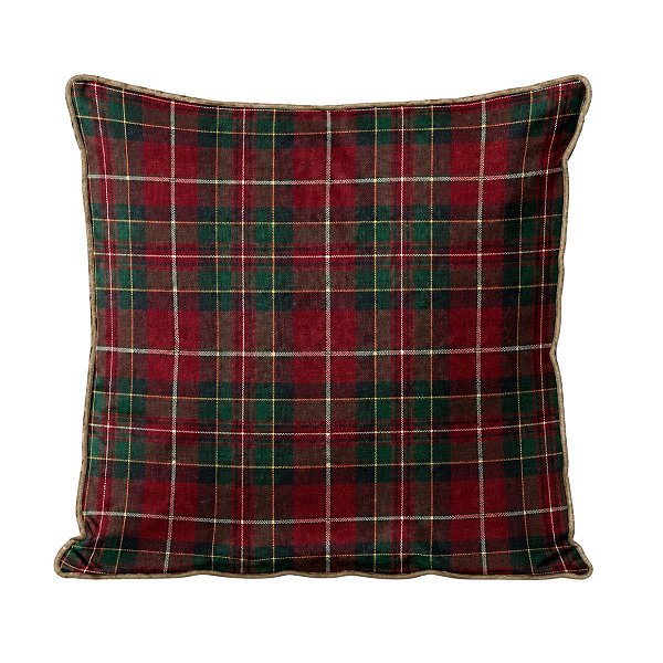 Almofada Natalina Exuberancia Xadrez Vermelha 50cm 445601