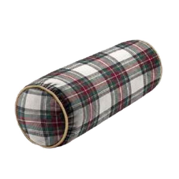 Almofada Natalina Rolinho Exuberancia Xadrez Branco 15x43cm 445598