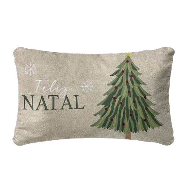 Almofada Natalina Baguete Pinheiro Verde 445594 35x55cm
