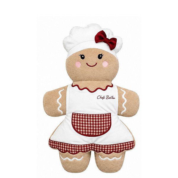 Almofada Natalina Biscoito Ginger Bella Chef Bella 59x39,6cm 445592