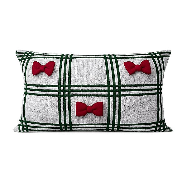 Almofada BagueteTricô Tresse Holiday Bows C/ Laços 35x55cm 432279