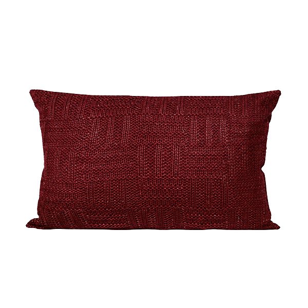 Almofada BagueteTricô Tresse Holiday Bows Bordô 432274 35x55cm