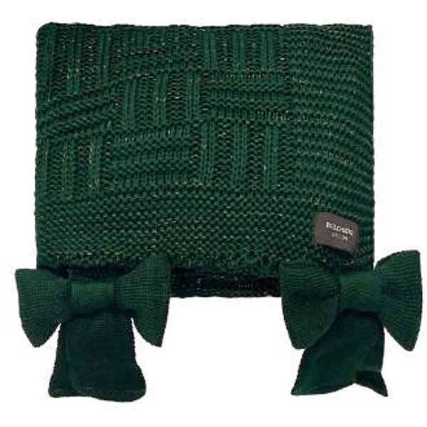 Manta Tricô Tresse Holiday Bows Verde 90x180cm 50801619
