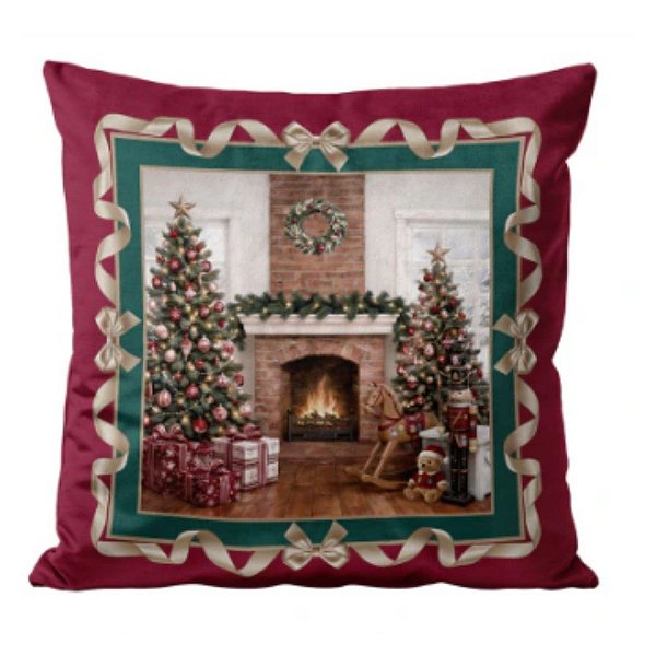 Almofada Natalina Circo Noel Lareira 43cm 445637