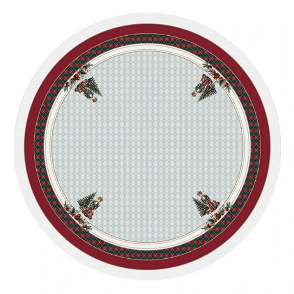 Toalha De Mesa Natalina Redonda 180cm Diametro Quebra Nozes 197102