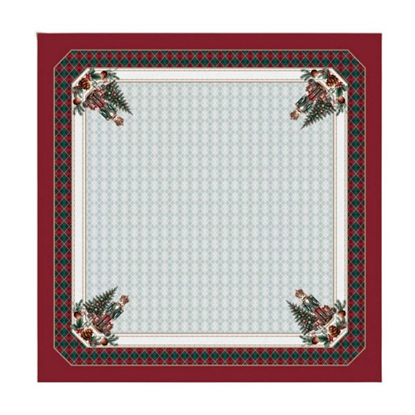 Toalha De Mesa Natalina 136x136cm Quebra Nozes 4Lugares 197090