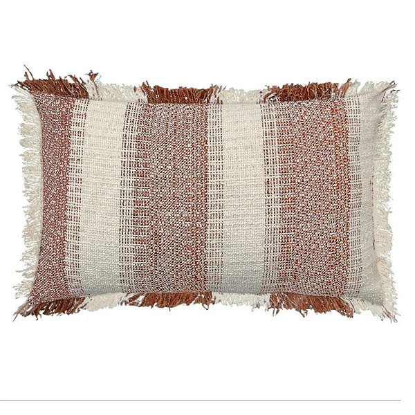 Almofada Baguete Franja Laranja 35x55cm 472593