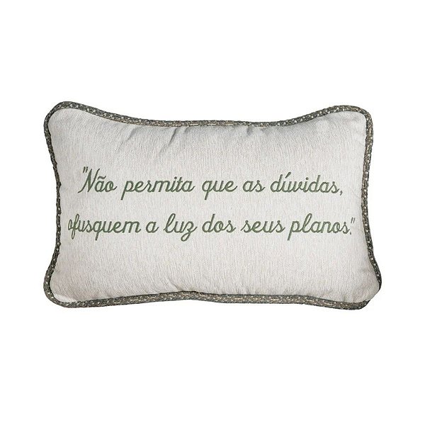 Almofada Baguete Frases Cinza 472578 35x55cm