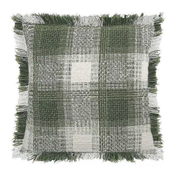 Almofada Franja Xadrex Verde  50x50cm 472588