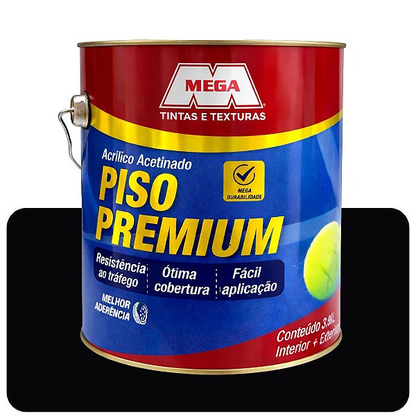 Tinta Piso Preto Acetinado  3,6L Mega