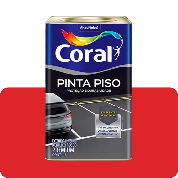 Tinta Piso Vermelho Segurança 18L Coral