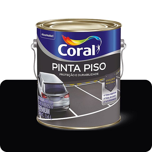 Tinta Piso Preto 3,6L Coral