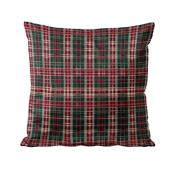 Capa De Almofada Natalina Exuberancia Xadrez 619 43cm
