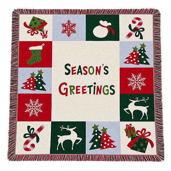 Manta Decorativa Natalina Season Greetings 152cm 1068389