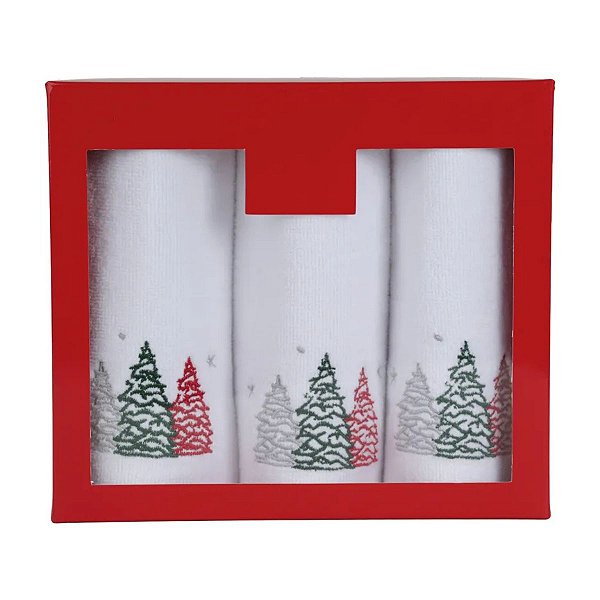 Toalha de Rosto Natalina Pinheiro Kit C/3 23x20cm 1097185