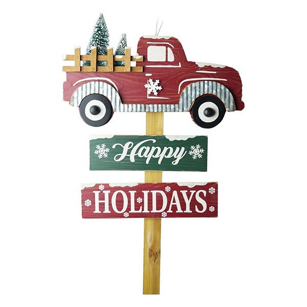 Placa Natalina Happy Holidays 26cm 1Un DG1550 Cromus