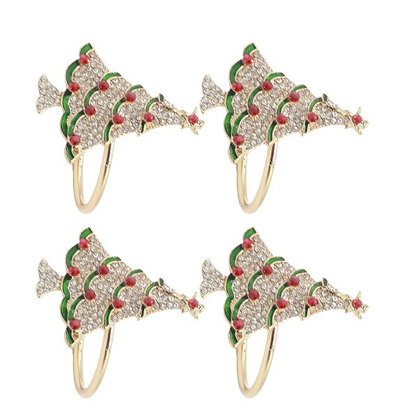 Porta Guardanapo Arvore De Natal  6cm JG C/4 PC MP2625 Tok