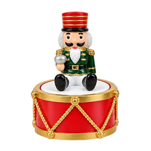 Mini Tambor Natalino Soldadinho de Chumbo Vermelho 10cm 1Un