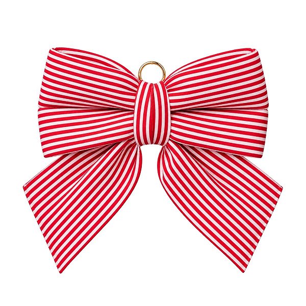 Laço de Veludo Vermelho e Branco 40cm 1Unid 3124090