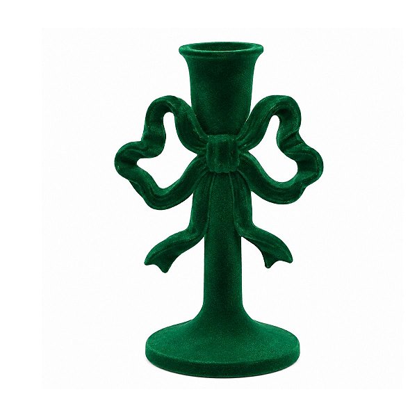 Castiçal Porta Vela De Laço Verde 20cm 1unid 3113182