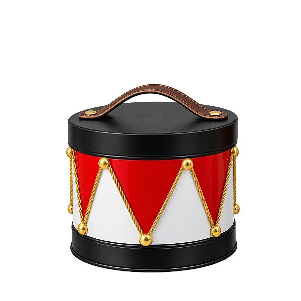 Mini Tambor Natalino Circo De Noel Vermelho e Preto 3116411 12cm 1Un