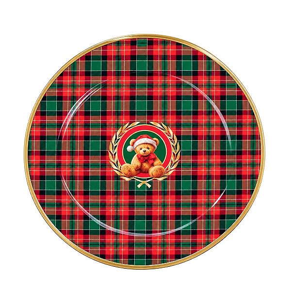 Prato Sousplat Natalino Circo De Noel Ursinho 33cm C/1UN 3117620